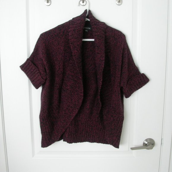 Hot Pink and Black Short Sleeved Cardigan - Picture 1 of 3